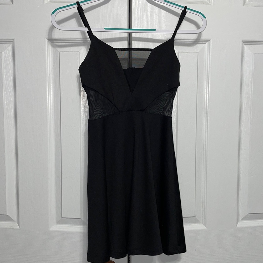 Fit & flare sheer cut out dress